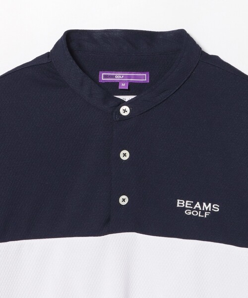 BEAMS GOLF フローラルシャツ ネイビー BEAMS PLUS (BEAMS PLUS) Open Collar TW Mesh (Shirts, Blouses