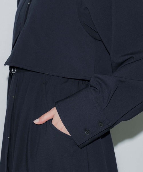 PUBLIC TOKYO（パブリックトウキョウ）の「【完売間近】スイッチポケットシャツワンピ（シャツワンピース・レディース・ネイビー/ライトグレー・1/2）」の9枚目の写真