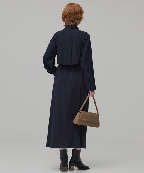 PUBLIC TOKYO（パブリックトウキョウ）の「【完売間近】スイッチポケットシャツワンピ（シャツワンピース・レディース・ネイビー/ライトグレー・1/2）」の17枚目の写真