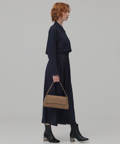 PUBLIC TOKYO（パブリックトウキョウ）の「【完売間近】スイッチポケットシャツワンピ（シャツワンピース・レディース・ネイビー/ライトグレー・1/2）」の18枚目の写真