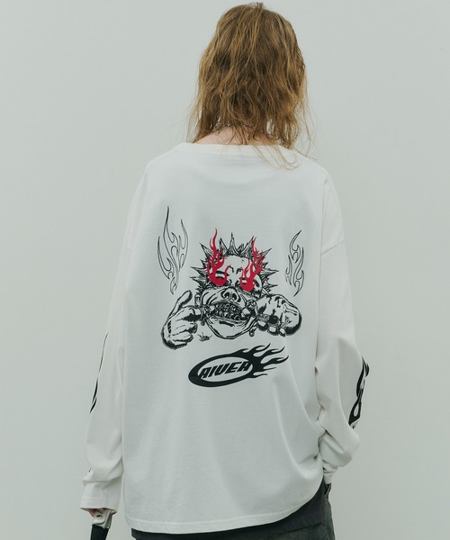 AIVER（アイバー）の「Johann×AIVER　BOYロンTEE（Tシャツ/カットソー・メンズ・ホワイト/ブラック・SMALL/MEDIUM/LARGE）」の2枚目の写真