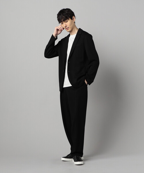 COMME CA MEN(コムサメン)の「【セットアップ対応】エアリークッションナイロンジャージー ジャケット(テーラードジャケット・メンズ・チャコールグレー/ブラック・M/L)」の3枚目の写真