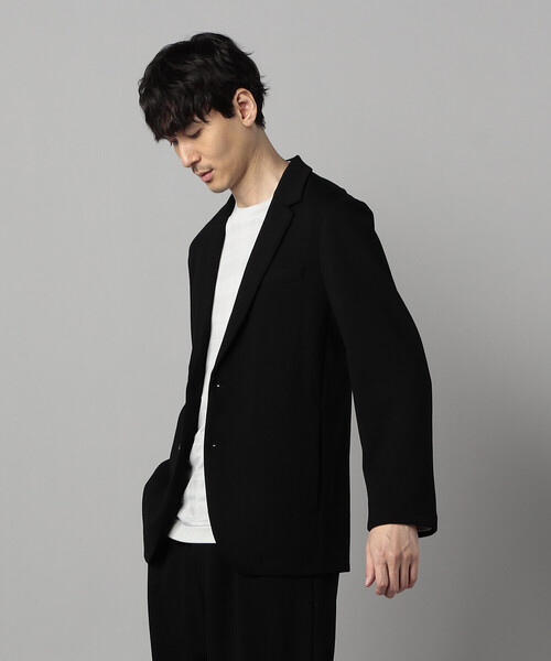 COMME CA MEN(コムサメン)の「【セットアップ対応】エアリークッションナイロンジャージー ジャケット(テーラードジャケット・メンズ・チャコールグレー/ブラック・M/L)」の4枚目の写真