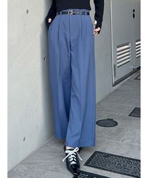 フェイクレザーベルトハイウエストパンツ