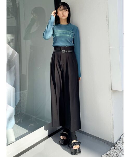 MURUA（ムルーア）の「フェイクレザーベルトハイウエストパンツ（その他パンツ・レディース・ブラック/グレー/ブルー・1/2）」の15枚目の写真