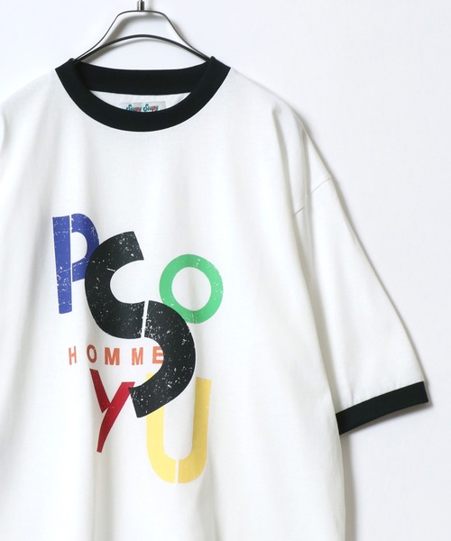 ANPAS（アンパス）の「Graphic Print Raglan Sleeve＆Ringer Tee/グラフィックプリント ラグランスリーブ リンガー Tシャツ 半袖 メンズ レディース（Tシャツ/カットソー・メンズ・レッド/レッド系その他/レッド系その他3/ブラック系その他4/ブラック系1/ネイビー/ブルー系その他/ブラック系/ブルー系/ブルー系1/ブラック/ブラック系その他2/ブルー系その他2/ホワイト系/レッド系/ホワイト系1/レッド系1/ホワイト系2/レッド系2/レッド系3/ブラック系その他/レッド系その他2/ブラック系その他3/ホワイト系3・L/XL/M）」の5枚目の写真