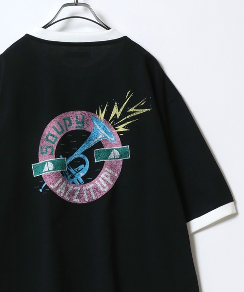 ANPAS（アンパス）の「Graphic Print Raglan Sleeve＆Ringer Tee/グラフィックプリント ラグランスリーブ リンガー Tシャツ 半袖 メンズ レディース（Tシャツ/カットソー・メンズ・レッド/レッド系その他/レッド系その他3/ブラック系その他4/ブラック系1/ネイビー/ブルー系その他/ブラック系/ブルー系/ブルー系1/ブラック/ブラック系その他2/ブルー系その他2/ホワイト系/レッド系/ホワイト系1/レッド系1/ホワイト系2/レッド系2/レッド系3/ブラック系その他/レッド系その他2/ブラック系その他3/ホワイト系3・L/XL/M）」の10枚目の写真