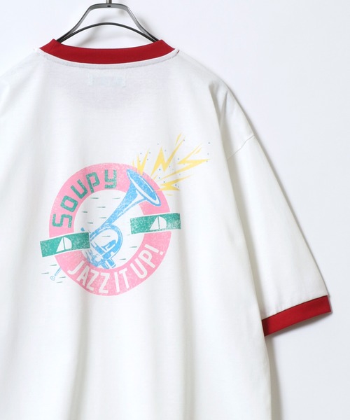 ANPAS（アンパス）の「Graphic Print Raglan Sleeve＆Ringer Tee/グラフィックプリント ラグランスリーブ リンガー Tシャツ 半袖 メンズ レディース（Tシャツ/カットソー・メンズ・レッド/レッド系その他/レッド系その他3/ブラック系その他4/ブラック系1/ネイビー/ブルー系その他/ブラック系/ブルー系/ブルー系1/ブラック/ブラック系その他2/ブルー系その他2/ホワイト系/レッド系/ホワイト系1/レッド系1/ホワイト系2/レッド系2/レッド系3/ブラック系その他/レッド系その他2/ブラック系その他3/ホワイト系3・L/XL/M）」の21枚目の写真