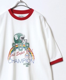 ANPAS（アンパス）の「Graphic Print Raglan Sleeve＆Ringer Tee/グラフィックプリント ラグランスリーブ リンガー Tシャツ 半袖 メンズ レディース（Tシャツ/カットソー）」