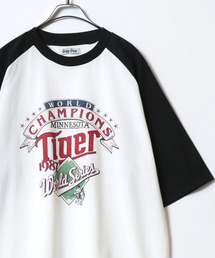 Graphic Print Raglan Sleeve&Ringer Tee/グラフィックプリント ラグランスリーブ リンガー Tシャツ 半袖 メンズ レディース