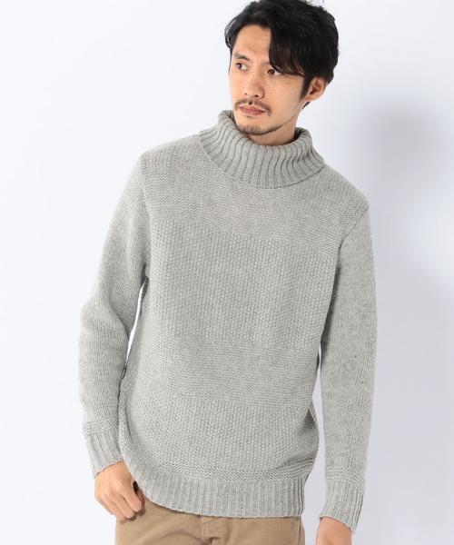 coen（コーエン）の「畦編みタートルネックニット（ニット/セーター・メンズ・グレー/ネイビー・MEDIUM/LARGE/X-LARGE/SMALL）」の2枚目の写真