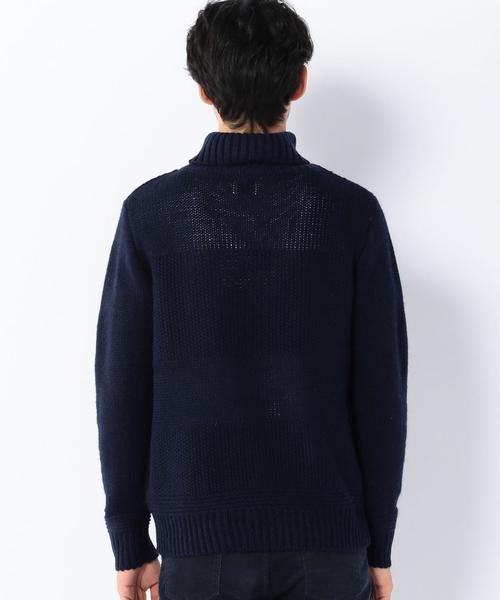 coen（コーエン）の「畦編みタートルネックニット（ニット/セーター・メンズ・グレー/ネイビー・MEDIUM/LARGE/X-LARGE/SMALL）」の3枚目の写真