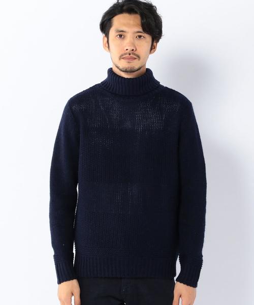 coen（コーエン）の「畦編みタートルネックニット（ニット/セーター・メンズ・グレー/ネイビー・MEDIUM/LARGE/X-LARGE/SMALL）」の4枚目の写真