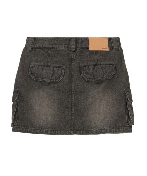 X-girl（エックスガール）の「CARGO POCKET DENIM MINI SKIRT（デニムスカート・レディース・インディゴブルー/ブラック・M/S）」の7枚目の写真