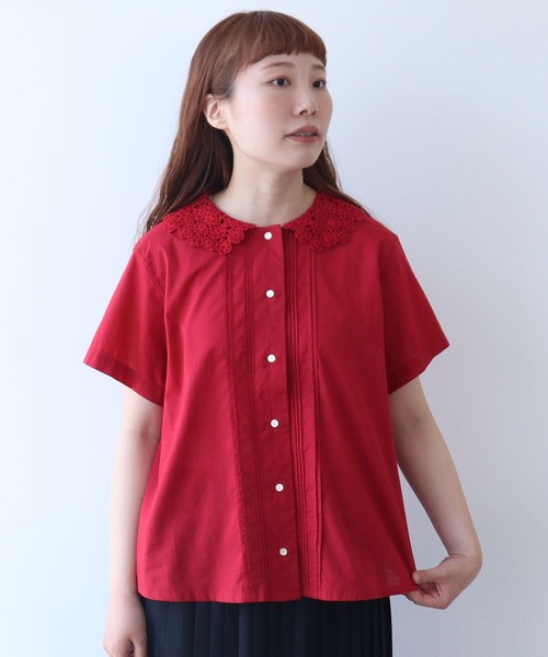 ブラウス シャツ おはな刺繍 ブラウス レディース △おはな刺繍 ブラウス（シャツ/ブラウス）｜bulle de savon