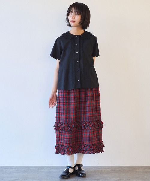 bulle de savon（ビュルデサボン）の「おはな刺繍 ブラウス（シャツ/ブラウス・レディース・アイボリー/ブラック/レッド・FREE）」の19枚目の写真