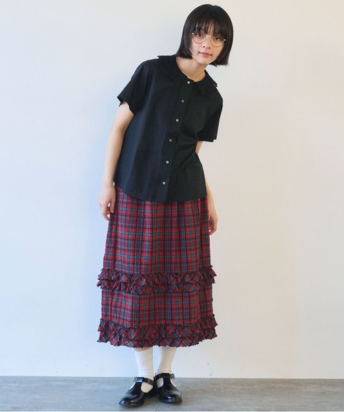 bulle de savon（ビュルデサボン）の「おはな刺繍 ブラウス（シャツ/ブラウス・レディース・アイボリー/ブラック/レッド・FREE）」の20枚目の写真