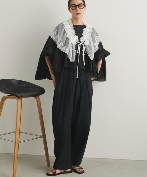 Libra Cue（リブラ キュー）の「ハーフスリーブティアードブラウス（シャツ/ブラウス・レディース・ブラック/ピンク/グリーン/ホワイト/その他・FREE）」の21枚目の写真