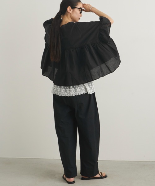 Libra Cue（リブラ キュー）の「ハーフスリーブティアードブラウス（シャツ/ブラウス・レディース・ブラック/ピンク/グリーン/ホワイト/その他・FREE）」の20枚目の写真