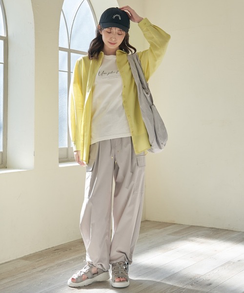 ikka（イッカ）の「フレンチリネンMIX裾刺繍シャツ（シャツ/ブラウス・レディース・ブルー/チャコールグレー/グリーン/ホワイト/ピンク/イエロー・M/L/S）」の8枚目の写真