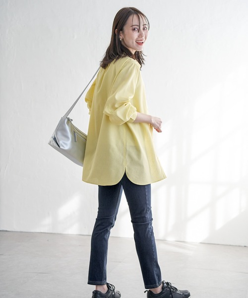 ikka（イッカ）の「フレンチリネンMIX裾刺繍シャツ（シャツ/ブラウス・レディース・ブルー/チャコールグレー/グリーン/ホワイト/ピンク/イエロー・M/L/S）」の13枚目の写真