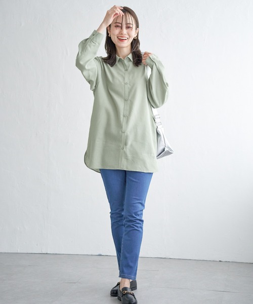 ikka（イッカ）の「フレンチリネンMIX裾刺繍シャツ（シャツ/ブラウス・レディース・ブルー/チャコールグレー/グリーン/ホワイト/ピンク/イエロー・M/L/S）」の16枚目の写真