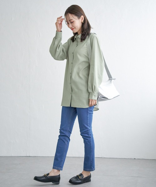 ikka（イッカ）の「フレンチリネンMIX裾刺繍シャツ（シャツ/ブラウス・レディース・ブルー/チャコールグレー/グリーン/ホワイト/ピンク/イエロー・M/L/S）」の17枚目の写真