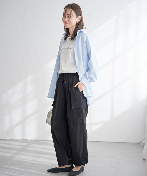 ikka（イッカ）の「フレンチリネンMIX裾刺繍シャツ（シャツ/ブラウス・レディース・ブルー/チャコールグレー/グリーン/ホワイト/ピンク/イエロー・M/L/S）」の21枚目の写真