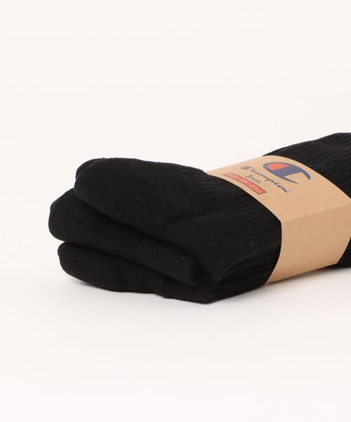 Champion（チャンピオン）の「Champion/チャンピオン ソックス 3足組 フルレングスソックス ハーフパイル CMSCY004（ソックス/靴下・メンズ・ホワイト/ブラック・M）」の3枚目の写真