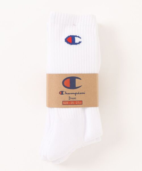 Champion（チャンピオン）の「Champion/チャンピオン ソックス 3足組 フルレングスソックス ハーフパイル CMSCY004（ソックス/靴下・メンズ・ホワイト/ブラック・M）」の10枚目の写真