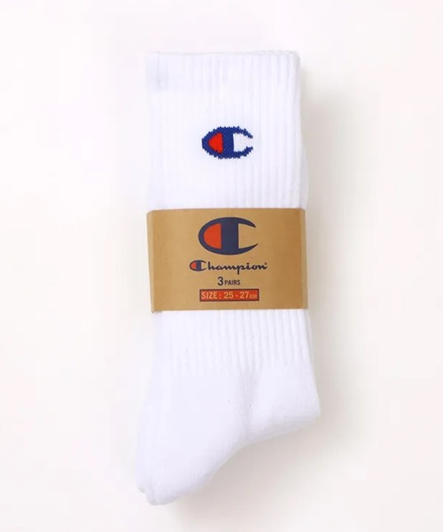 Champion（チャンピオン）の「Champion/チャンピオン ソックス 3足組 フルレングスソックス ハーフパイル CMSCY004（ソックス/靴下・メンズ・ホワイト/ブラック・M）」の7枚目の写真