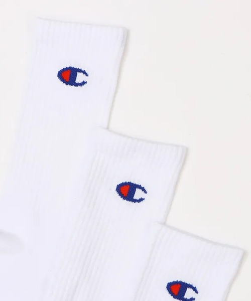 Champion（チャンピオン）の「Champion/チャンピオン ソックス 3足組 フルレングスソックス ハーフパイル CMSCY004（ソックス/靴下・メンズ・ホワイト/ブラック・M）」の4枚目の写真