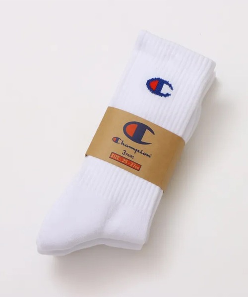 Champion（チャンピオン）の「Champion/チャンピオン ソックス 3足組 フルレングスソックス ハーフパイル CMSCY004（ソックス/靴下・メンズ・ホワイト/ブラック・M）」の6枚目の写真