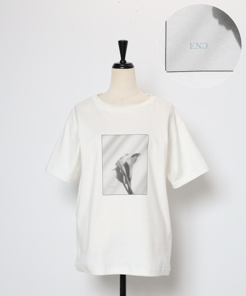 セール】【made in Japan】【cotton silk】flower photo print