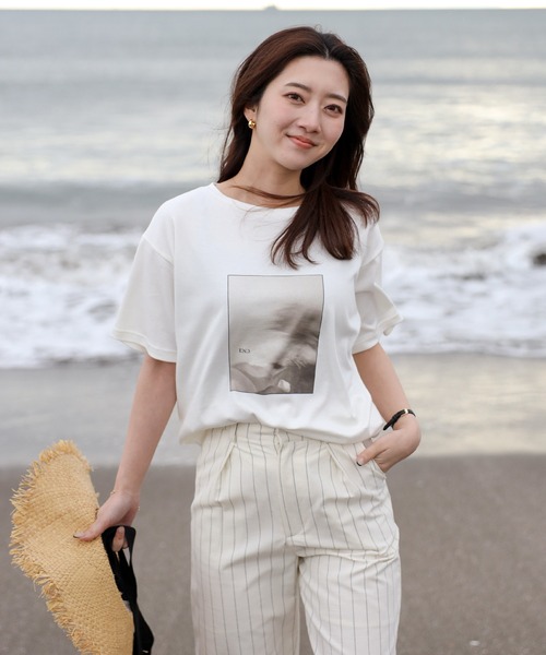 セール】【made in Japan】【cotton silk】flower photo print