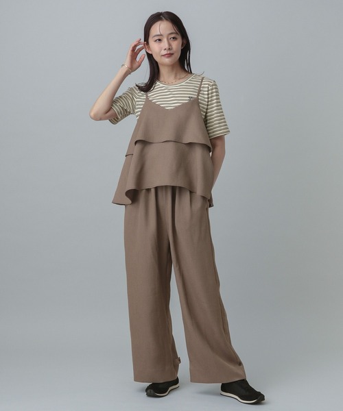 GLOBAL WORK(グローバルワーク)の「MATINEE LINE/マルチボーダープルオーバー半袖/327913(Tシャツ/カットソー・レディース・アイボリー/ブラック・MEDIUM/LARGE)」の3枚目の写真