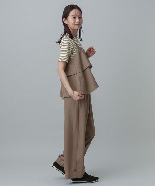 GLOBAL WORK(グローバルワーク)の「MATINEE LINE/マルチボーダープルオーバー半袖/327913(Tシャツ/カットソー・レディース・アイボリー/ブラック・MEDIUM/LARGE)」の4枚目の写真