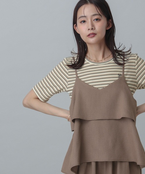 GLOBAL WORK(グローバルワーク)の「MATINEE LINE/マルチボーダープルオーバー半袖/327913(Tシャツ/カットソー・レディース・アイボリー/ブラック・MEDIUM/LARGE)」の8枚目の写真