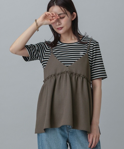 GLOBAL WORK(グローバルワーク)の「MATINEE LINE/マルチボーダープルオーバー半袖/327913(Tシャツ/カットソー・レディース・アイボリー/ブラック・MEDIUM/LARGE)」の13枚目の写真