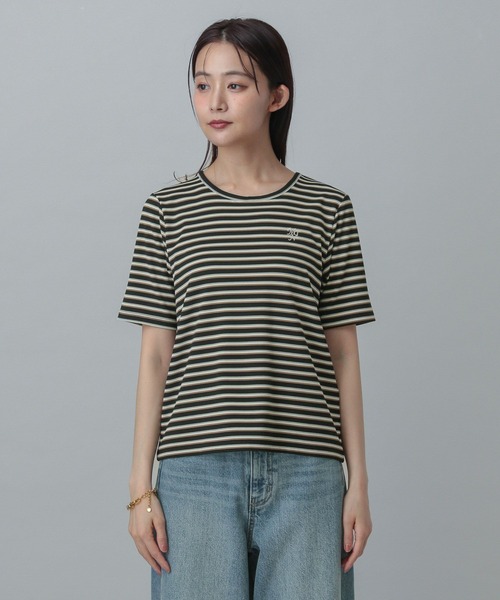 GLOBAL WORK(グローバルワーク)の「MATINEE LINE/マルチボーダープルオーバー半袖/327913(Tシャツ/カットソー・レディース・アイボリー/ブラック・MEDIUM/LARGE)」の17枚目の写真