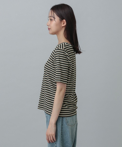GLOBAL WORK(グローバルワーク)の「MATINEE LINE/マルチボーダープルオーバー半袖/327913(Tシャツ/カットソー・レディース・アイボリー/ブラック・MEDIUM/LARGE)」の18枚目の写真