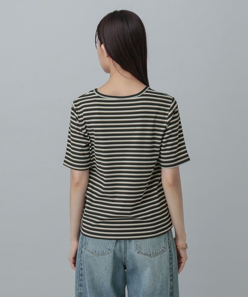 GLOBAL WORK(グローバルワーク)の「MATINEE LINE/マルチボーダープルオーバー半袖/327913(Tシャツ/カットソー・レディース・アイボリー/ブラック・MEDIUM/LARGE)」の19枚目の写真