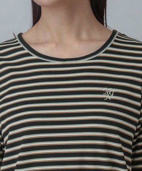 GLOBAL WORK(グローバルワーク)の「MATINEE LINE/マルチボーダープルオーバー半袖/327913(Tシャツ/カットソー・レディース・アイボリー/ブラック・MEDIUM/LARGE)」の20枚目の写真