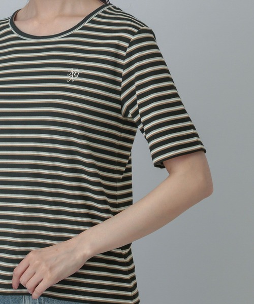 GLOBAL WORK(グローバルワーク)の「MATINEE LINE/マルチボーダープルオーバー半袖/327913(Tシャツ/カットソー・レディース・アイボリー/ブラック・MEDIUM/LARGE)」の22枚目の写真