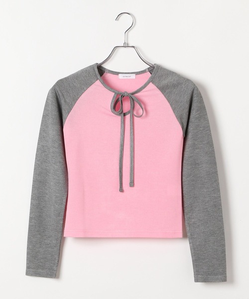 3.3 Field Trip （3.3フィールドトリップ）の「3.3Field Trip／リボンラグラン長袖シャツ（Tシャツ/カットソー・レディース・チャコール/ブルー/ピンク・FREE）」の21枚目の写真