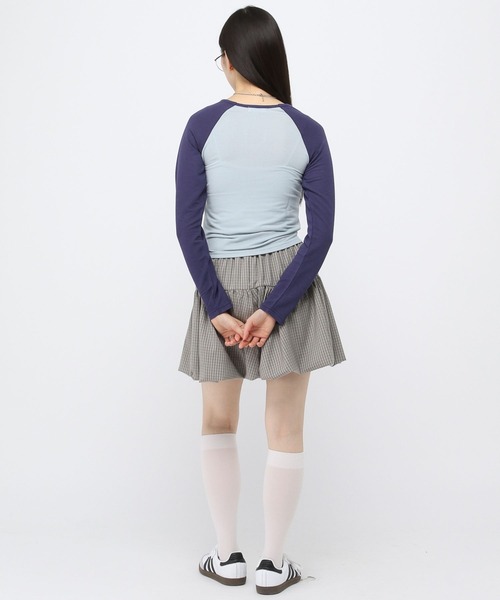 3.3 Field Trip （3.3フィールドトリップ）の「3.3Field Trip／リボンラグラン長袖シャツ（Tシャツ/カットソー・レディース・チャコール/ブルー/ピンク・FREE）」の12枚目の写真