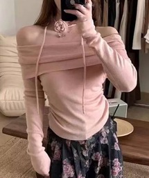 サイドギャザーオフショルトップス