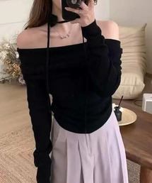 サイドギャザーオフショルトップス
