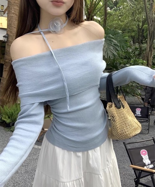 ampm(エーエムピーエム)の「サイドギャザーオフショルトップス(Tシャツ/カットソー・レディース・ブルー/ブラック/ライトパープル/イエロー/ホワイト/ピンク・FREE)」の20枚目の写真