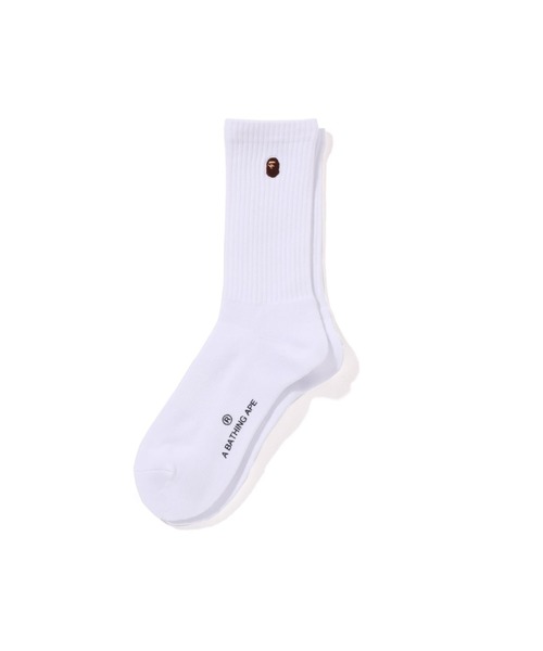 A BATHING APE(アベイシングエイプ)の「ONE POINT SOCKS(ソックス/靴下・メンズ・ブラック/ホワイト/イエロー・LARGE/MEDIUM)」の2枚目の写真